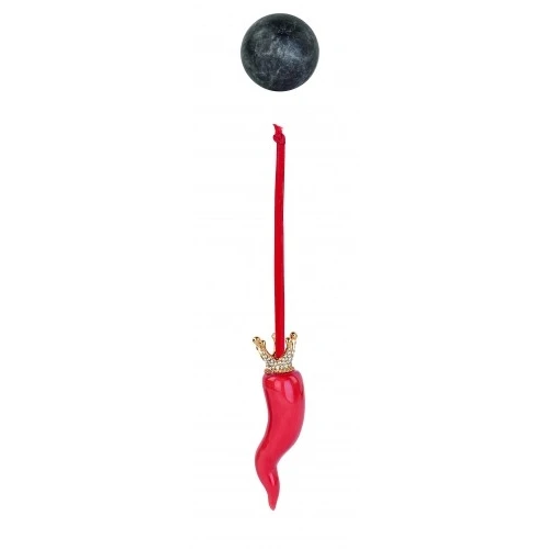 CORNETTO ROSSO CON CORONA ORO