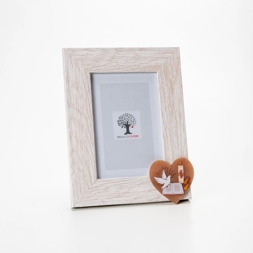 CORNICE CRESIMA CUORE LEGNO