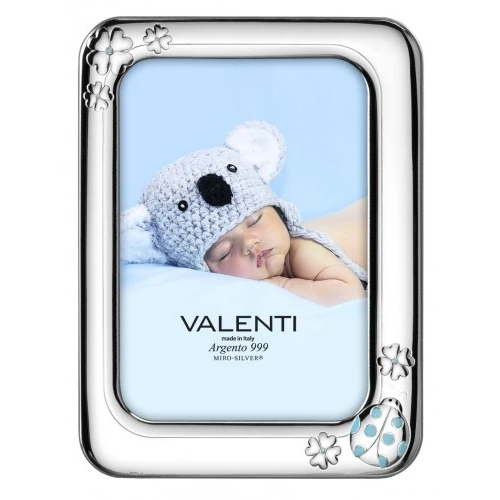 cornice bimbo “coccinella” retro legno – 13×18 cm