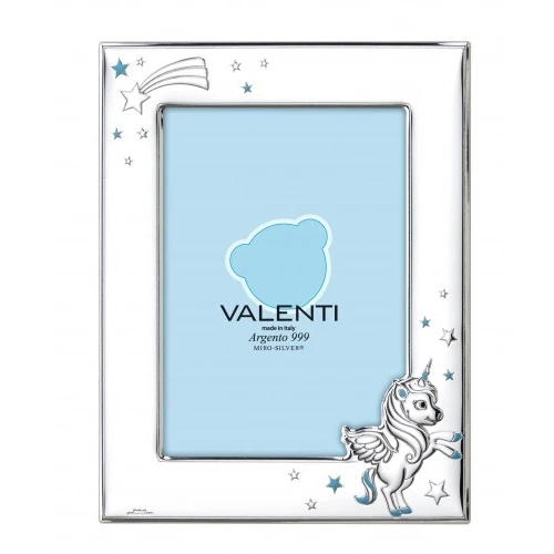 cornice bimbo unicorno celeste – 13×18 cm