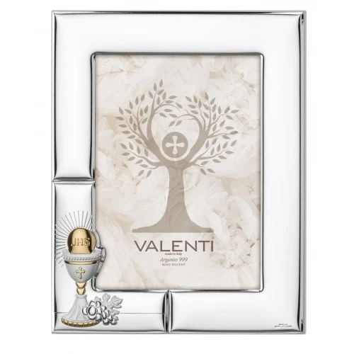 cornice Comunione retro legno bianco – 13×18 cm