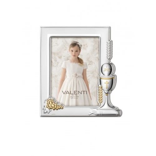 cornice Comunione, retro legno bianco – 9×13 cm