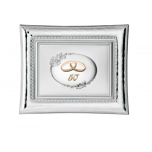 cornice con targa 50° retro in legno – 13×18 cm