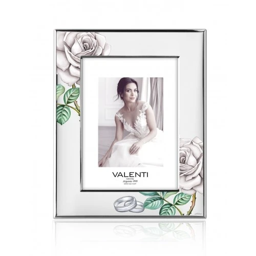 cornice porta/foto ROSA Con FEDI retro bianco – 13×18 cm