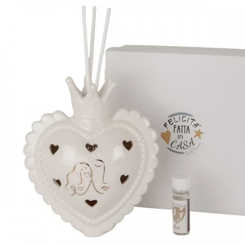 BOMBONIERA - COUPLE DIFFUSORE C/LED CM.12 H.13,5 CON BOX 