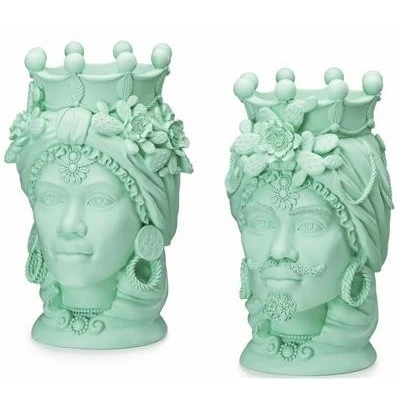 COPPIA TESTE DI MORO VERDE MENTA