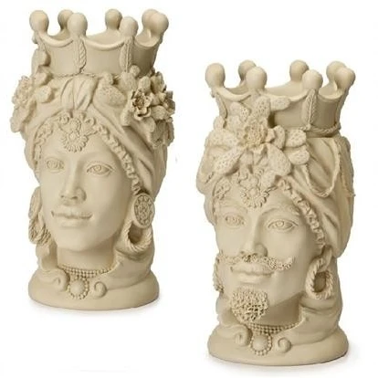 COPPIA TESTE DI MORO CM 18 BIANCO