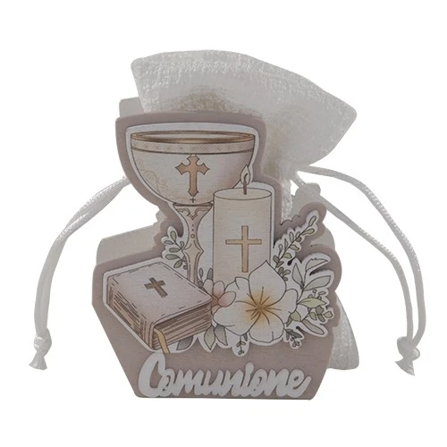 SACCHETTINO CONFETTI CROCE BAG COMUNIONE CM.8 
