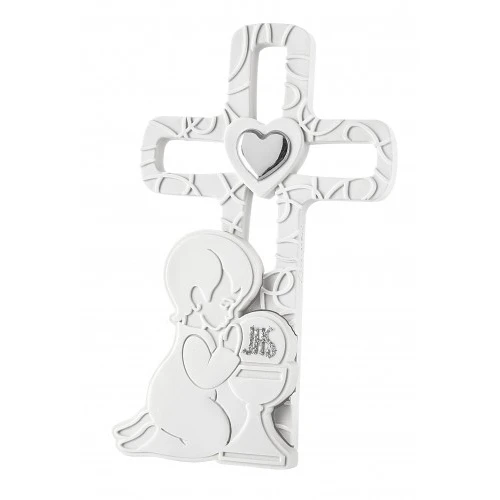 CROCE BIMBO COMUNIONE 9X16 CELESTE