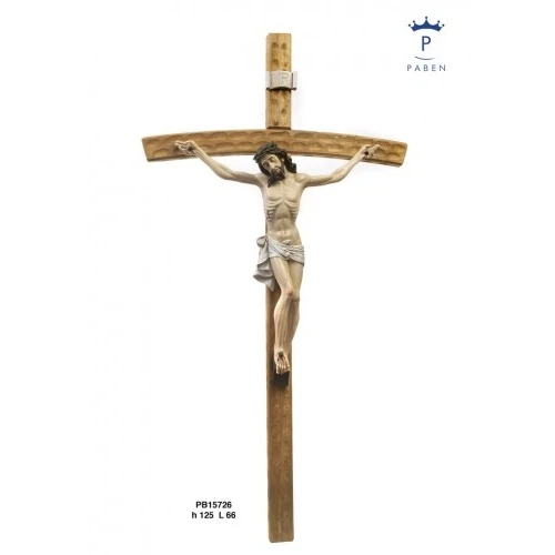 CROCIFISSO 125 CM. RESINA-LEGNO