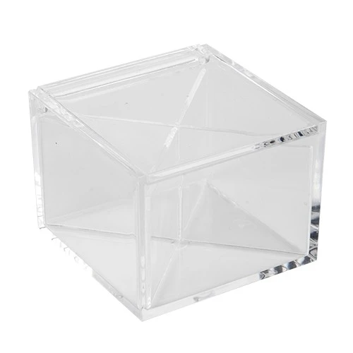 CUBO BOX TRASPARENTE PER CONFETTI CON DIVISORI CM.8X8X6