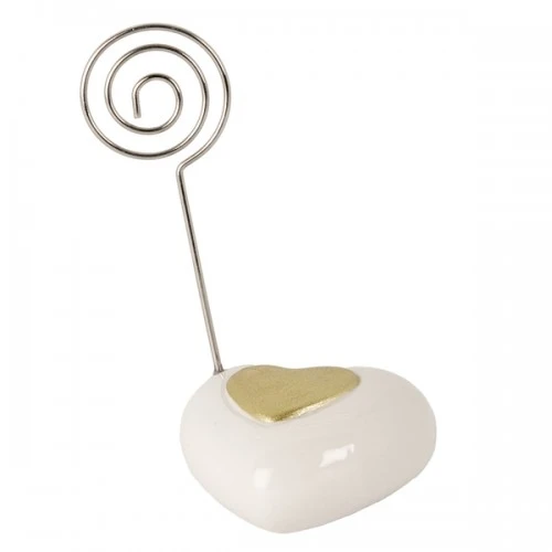 BOMBONIERA - CUORE DECO' GOLD CLIP CM.5 H.9 