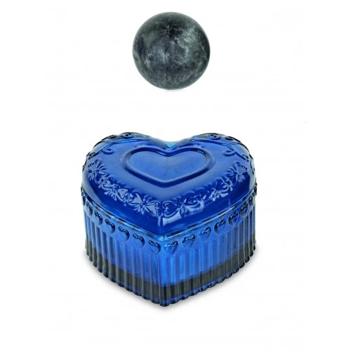 CUORE VETRO CANDELA PROFUMATA BLU