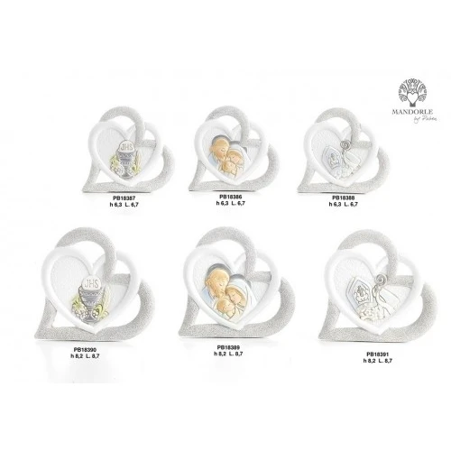 CUORE CALICE-SPIGA-UVA 6.3 CM. BOMBONIERE COMUNIONE