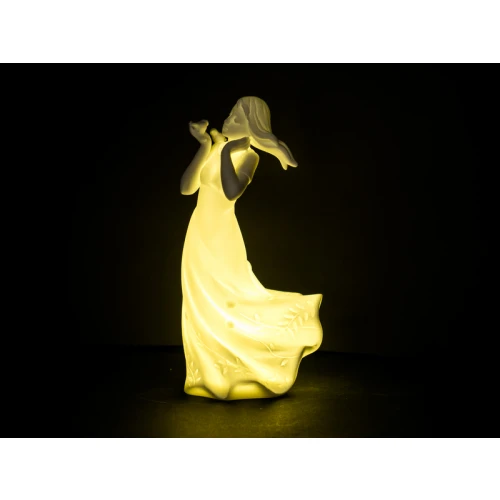 DAMINA CON UCCELLINI BISQ/LED H15