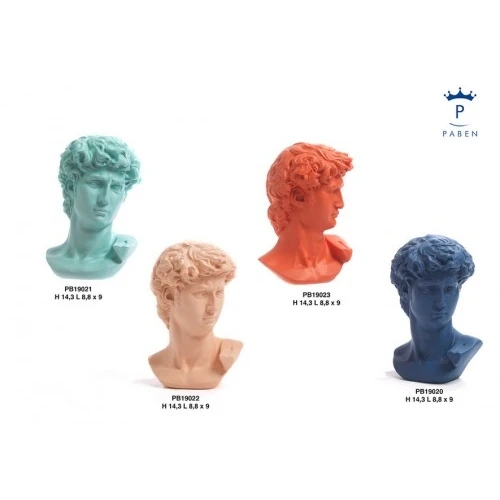 DAVID MICHELANGELO MEZZOBUSTO 14.3 CM. RESINA VERDE