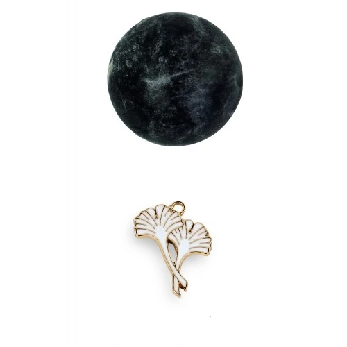 DECORAZIONE FOGLIA GINGKO BIANCO ORO