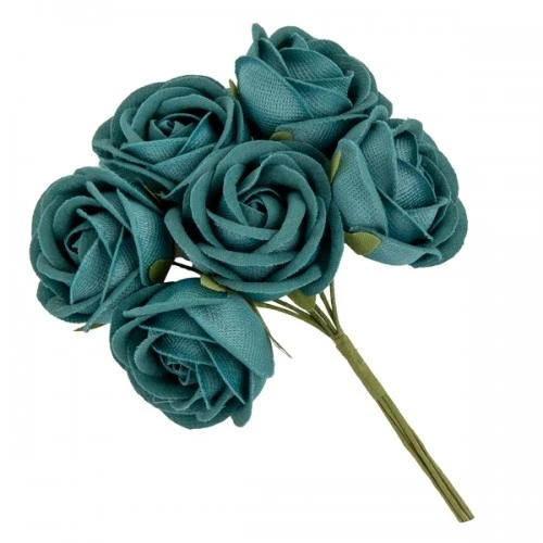 DECORO MAZZOLINO FIORE CM.4 PETROLIO 