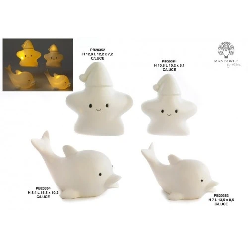 DELFINO 7 CM. PORCELLANA LUCE