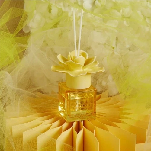 DIFFUSORE CLARALUNA CON ROSA GIALLA cm. 5,7x5,7x12