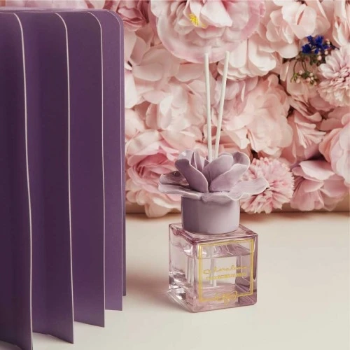 Profumatore Claraluna Lilla: Eleganza Cromatica e Fragranza Inebriante cm.5,7x5,7x12