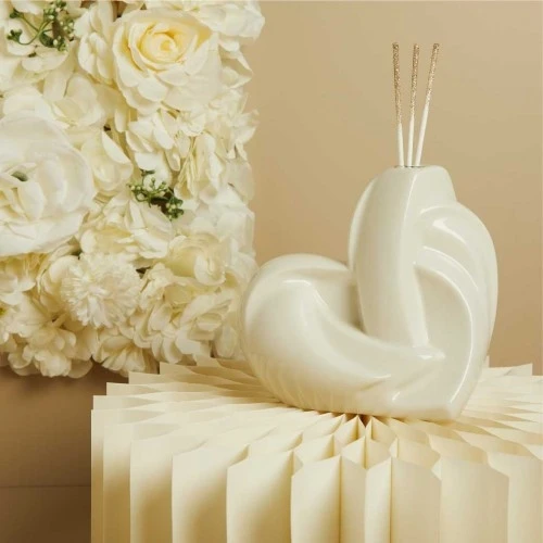 Profumatore Cuore porcellana Claraluna per Matrimonio cm. 16,5x10x17