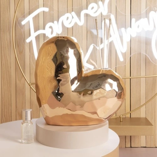 DIFFUSORE CUORE ORO ROSA CM.17