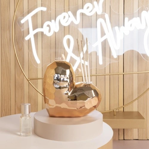 DIFFUSORE CUORE ORO ROSA CM.11