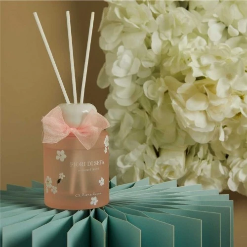 Profumatore Claraluna: Bomboniera Elegante con Essenza e Scatola 120ml cm.6,5x10,3 - Rosa