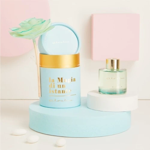 DIFFUSORE AZZURRO CON FIORE - CLARALUNA 2025