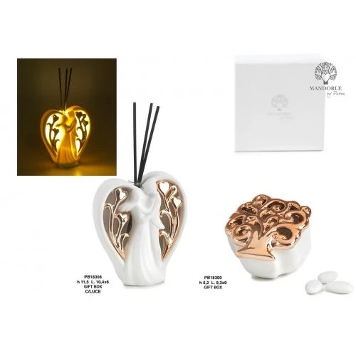 DIFFUSORE INN/CUORI RAME 11.5 CM. PORC-LUCE