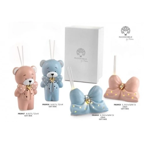 PROFUMATORE FIOCCO ROSA 11.5 CM. PORCELLANA LUCE G.BOX