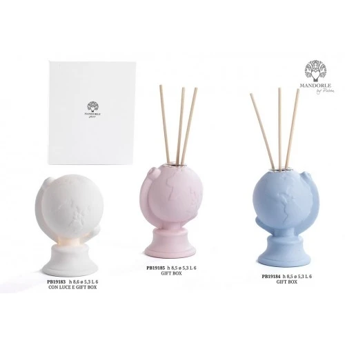 DIFFUSORE MAPPAMONDO CEL. 8.5 CM. PORCELLANA G.BOX