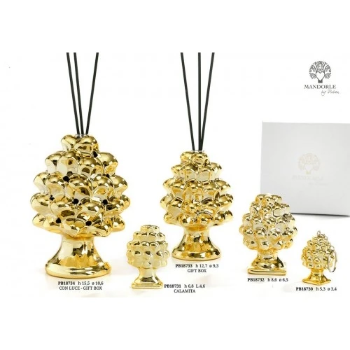 PROFUMATORE PIGNA ORO 15.5 CM. PORCELLANA C/LUCE