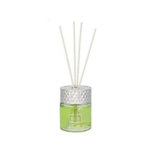 DIFFUSORE CILINDRO IN VETRO TRASPARENTE ML 200 COPERCHIO ARGENTO