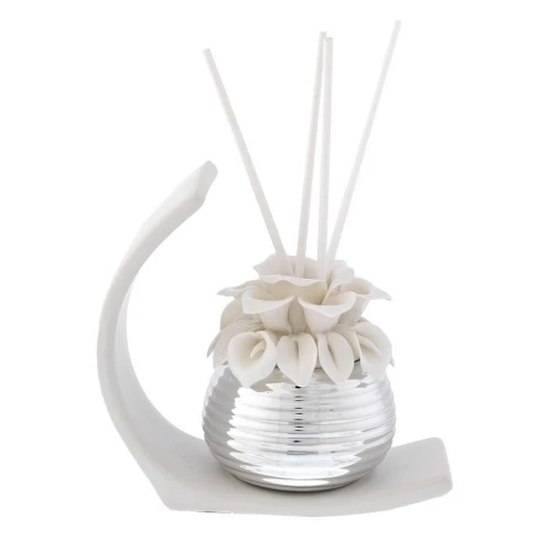 DIFFUSORE CM 9x13 MILLERIGHE ORIZZONTALI CON CALLE SU BASE STILIZZATA BIANCA