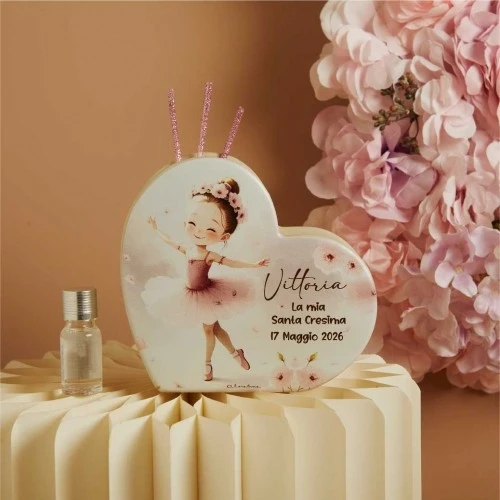 Bomboniera personalizzabile per Cresima Claraluna: Diffusore con Ballerina cm.10X4X9
