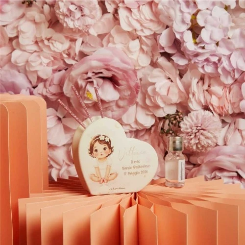 Diffusore Claraluna per Battesimo bimba cm. 10x4x9 Rosa