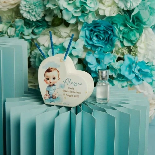 Diffusore Claraluna per Battesimo bimbo cm. 10x4x9 Celeste