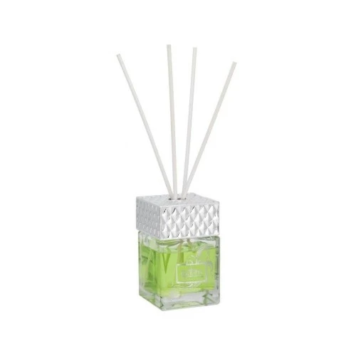 DIFFUSORE CUBO IN VETRO TRASPARENTE ML 100 COPERCHIO ARGENTO