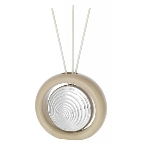 DIFFUSORE DISCO STILIZZATO Diam. 15 CREMA E ARGENTO