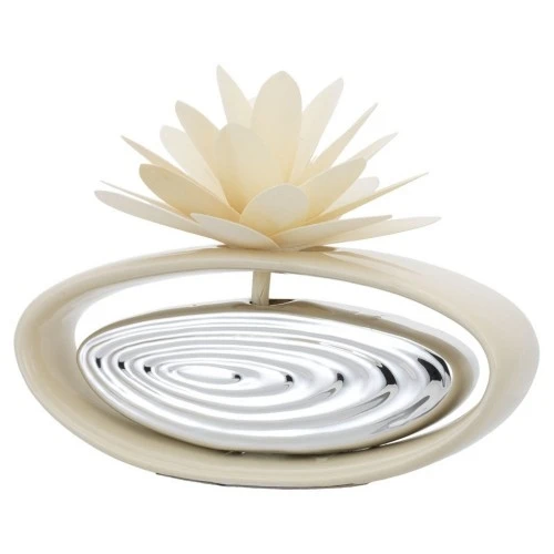 DIFFUSORE OVALE CM.16x7 AVORIO CON DIFFUSORE DALIA STILIZZATA