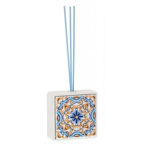 DIFFUSORE QUADRATO BIANCO 9,5X9,5 CON DECO MAIOLICA