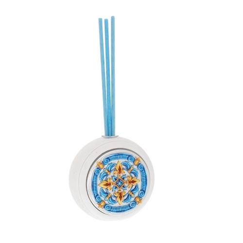 DIFFUSORE TONDO BIANCO D. 6,5 CON DECO MAIOLICA