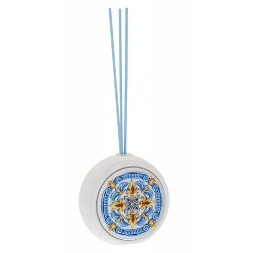 DIFFUSORE TONDO BIANCO D. 9,5 CON DECO MAIOLICA