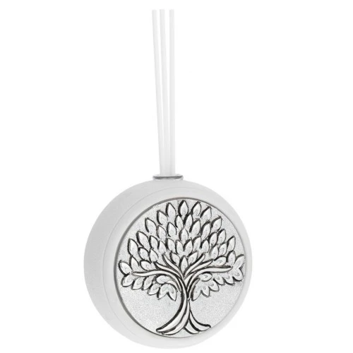 BOMBONIERA DIFFUSORE TONDO BIANCO D. 9,5 - ALBERO