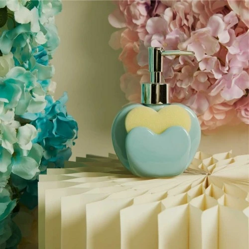 DISPENSER CLARALUNA AZZURRO PER SAPONE CON SPUGNA CM. 9,8X6,8X13,8