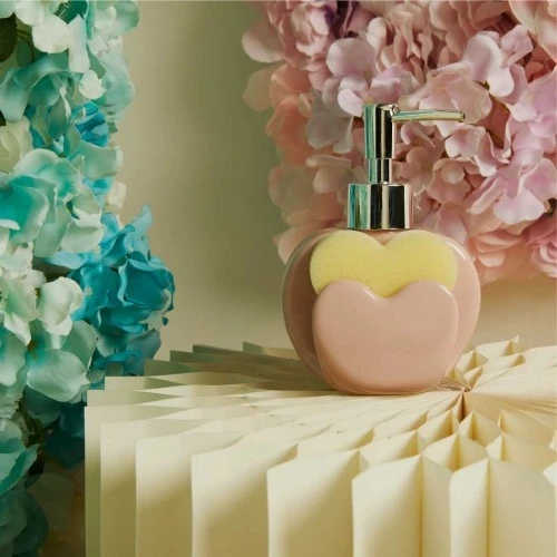 DISPENSER CLARALUNA ROSA PER SAPONE CON SPUGNA CM. 9,8X6,8X13,8