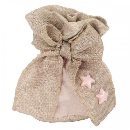 DUE STELLE BAG CONFETTI PALLA ROSA CM.10 