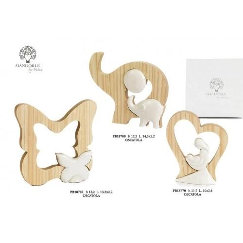 ELEFANTE 12.3 CM. PORCELLANA LEGNO GIFT BOX